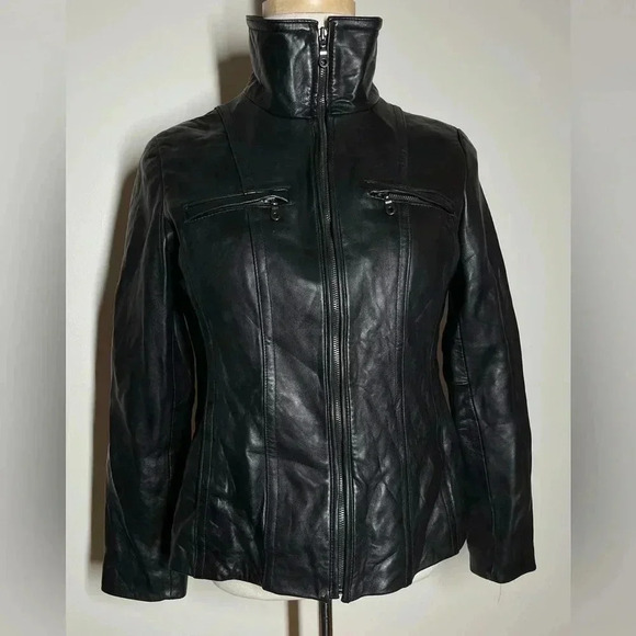 DKNY | Genuine Leather Biker Jacket | Rocker 🎸 | Women’s L - Picture 4 of 6